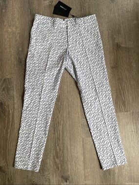 J.Lindeberg White Pants with Black Geometric Print